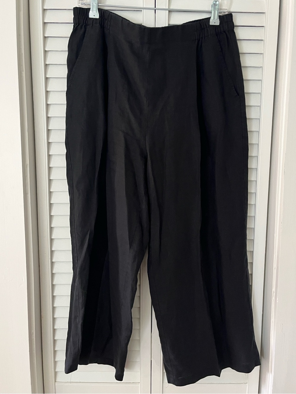 Eileen Fisher Organic Linen Wide Leg Capris Sz Medium - Picture 2 of 7